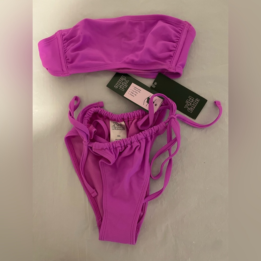 wild fable Purple Bandeau Bikini Set